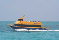 one of 2 ferrys from isla mujeres to cancun